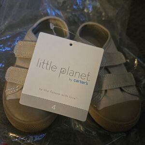 Carter's Little Planet Toddler Neutral Tan Canvas Sneakers